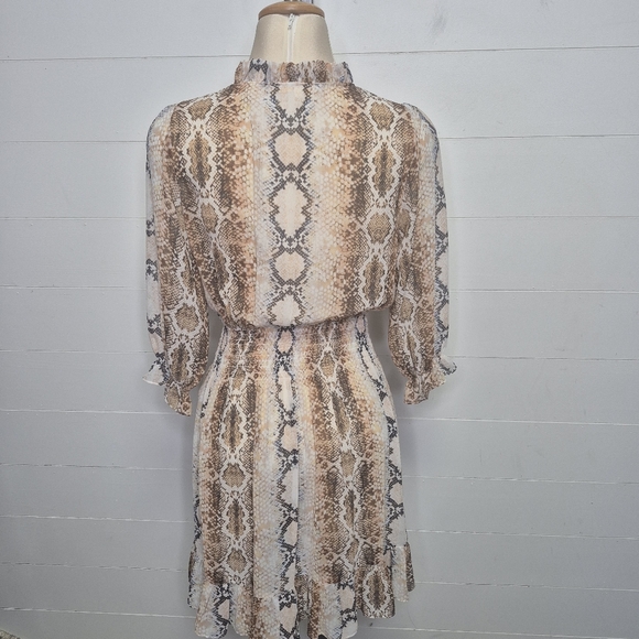 Maje Snake Print Sheer Mini Dress Size S (1) - Picture 6 of 14